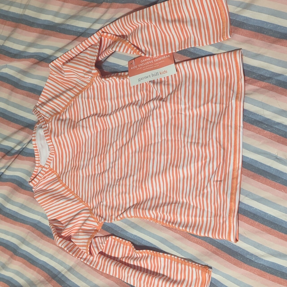 Garnet Hill NWT Girls Rash Guard Cantaloupe size 6